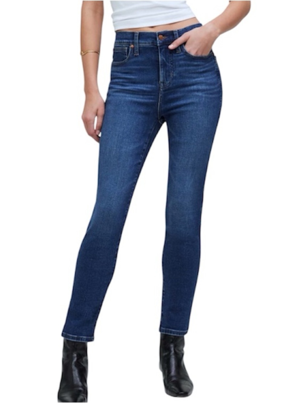 Madewell Stovepipe Denim Jeans High Rise Straight Leg Medium Wash Size 25